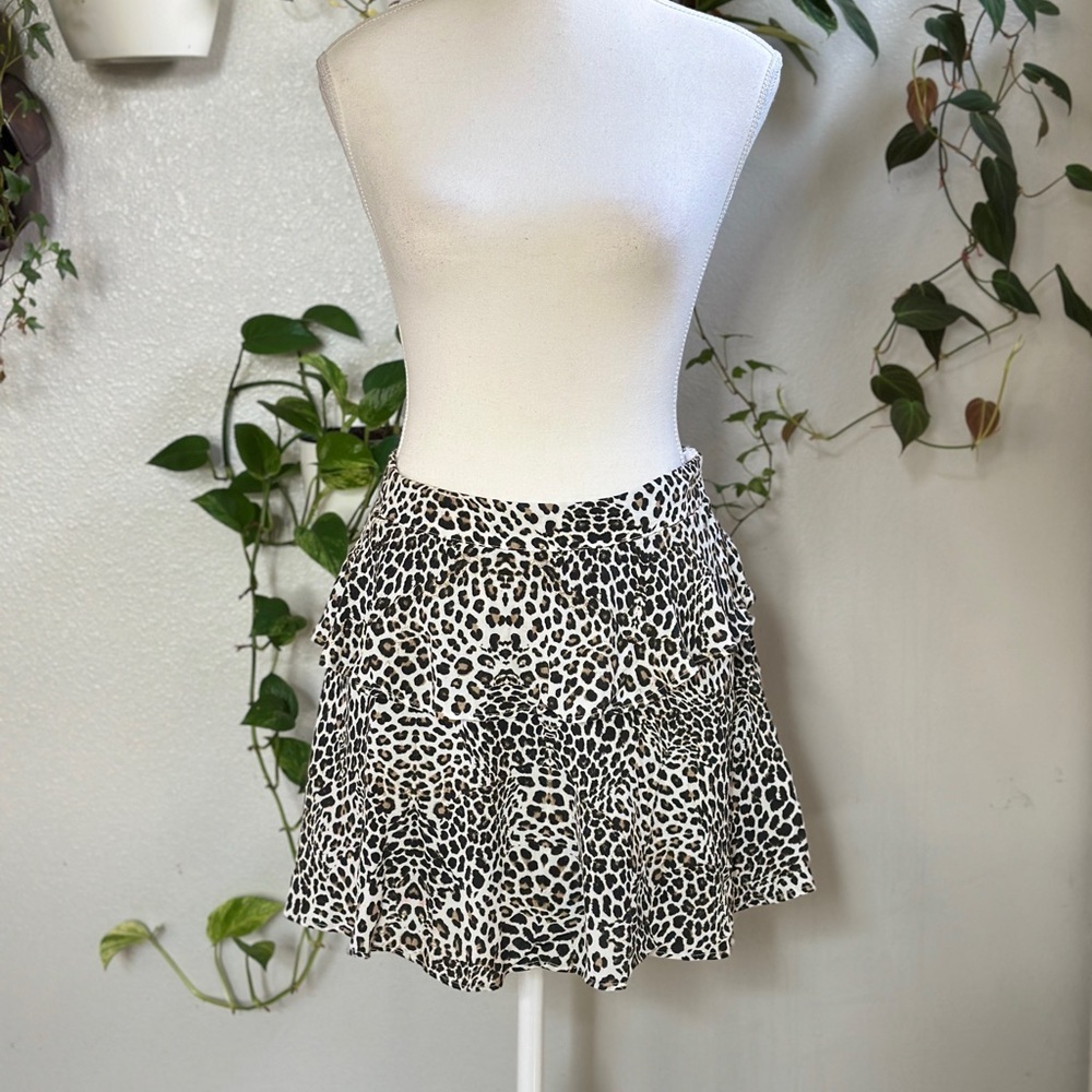 ZARA Leopard Print Ruffle Skort | Size Medium